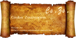 Csuba Zsuzsanna névjegykártya
